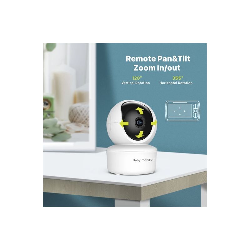 Moniteur bébé 5 pouces caméra SM650 vidéo HD 720P audio bidirectionnel surveillance infantile batterie longue durée