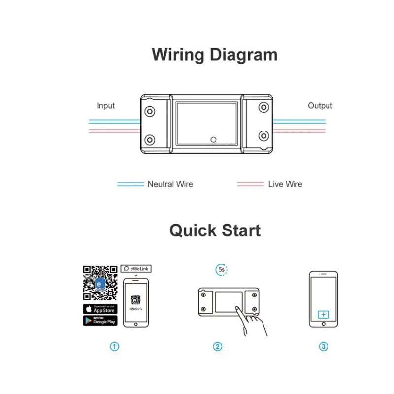 SONOFF Basic R2 Module Commutateur Wifi pour Maison Intelligente Contrôle à Distance et Minuterie Alexa Google