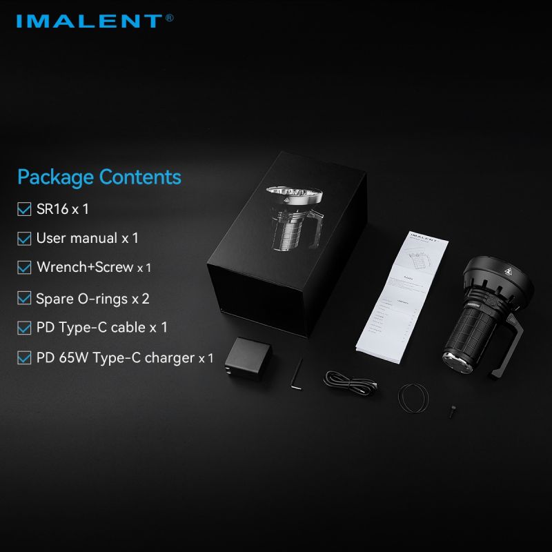IMALENT SR16: 55000 lumens, 1715 mètres de lumière intense. Idéal pour l'exploration nocturne.