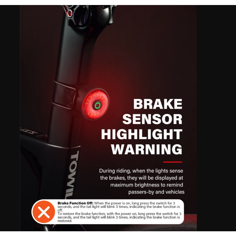 TOWILD TL03Pro feu arrière vélo LED compact capteur intelligent sécurité cyclisme produits durable nouveaux