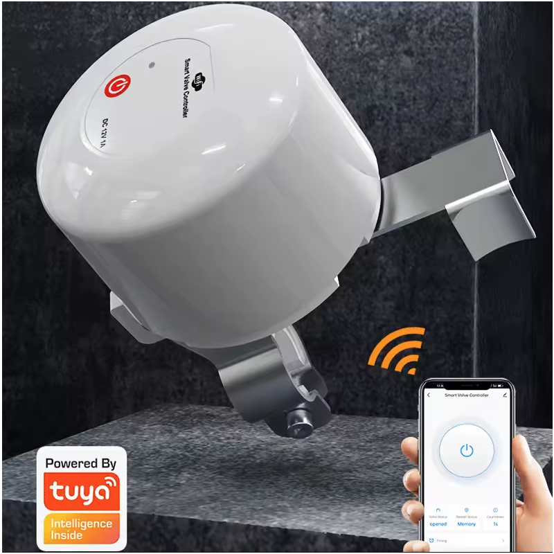 Vanne d'Eau & Gaz Tuya WiFi, Contrôleur Smart Maison Sécurité, Installation Facile, Alexa/Google Assistant