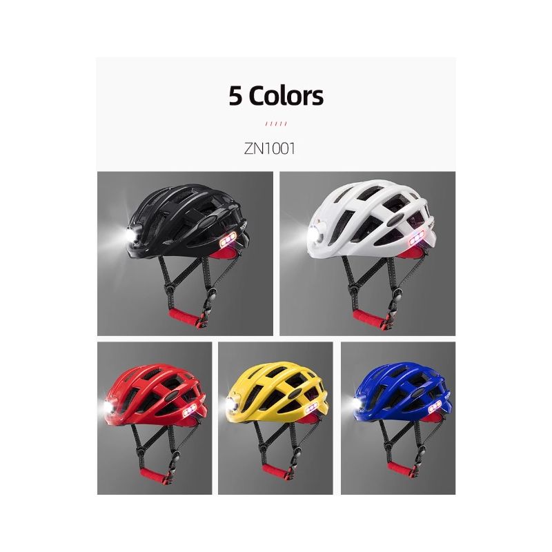 Casque Cyclisme ROCKBROS Ultraléger Casque Vélo Lumière Éclairage Intégré Chargement USB Protection Anti-Insectes