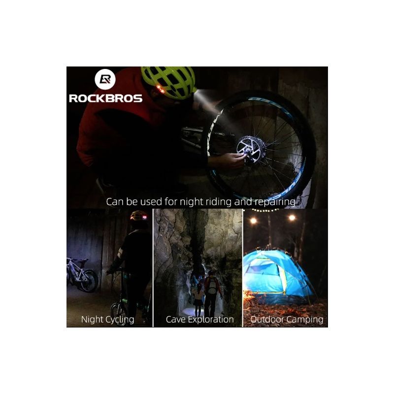 Casque Cyclisme ROCKBROS Ultraléger Casque Vélo Lumière Éclairage Intégré Chargement USB Protection Anti-Insectes