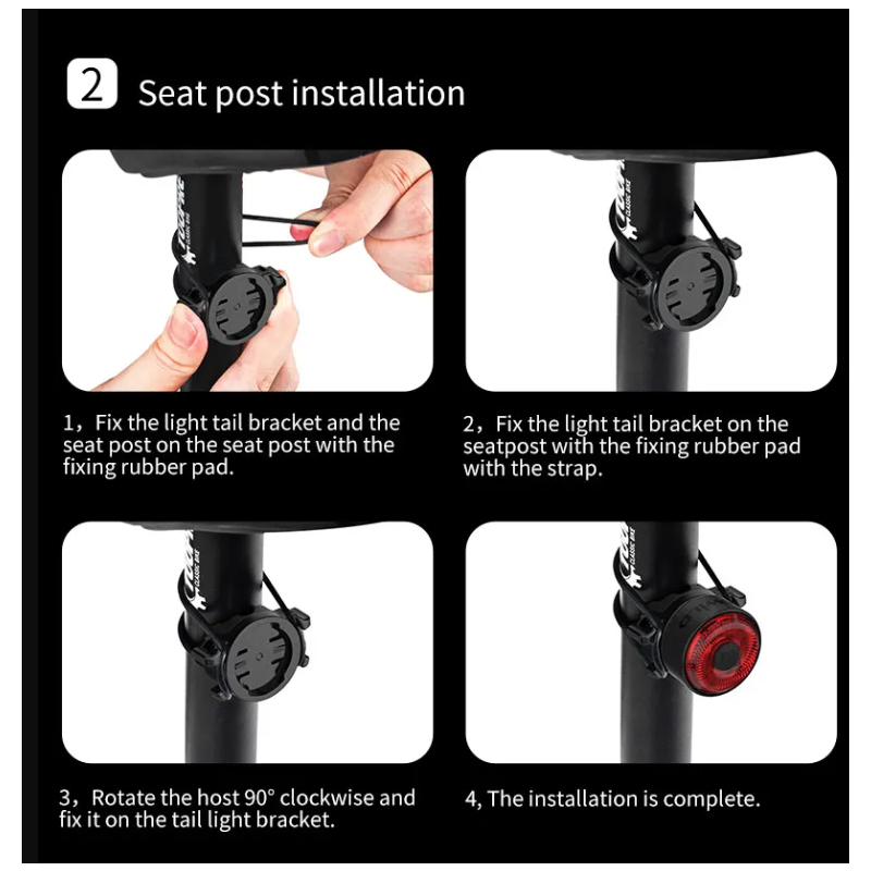 TOWILD TL03 Feu Arrière Vélo Intelligent LED Détection Freinage Automatique Étanche Accessoire Sécurité Cyclisme