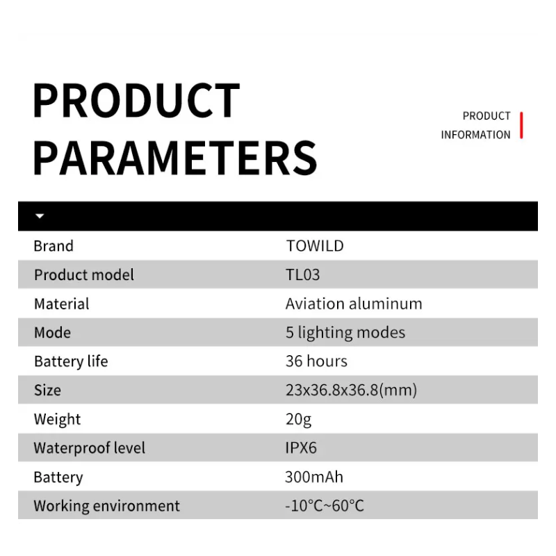TOWILD TL03 Feu Arrière Vélo Intelligent LED Détection Freinage Automatique Étanche Accessoire Sécurité Cyclisme