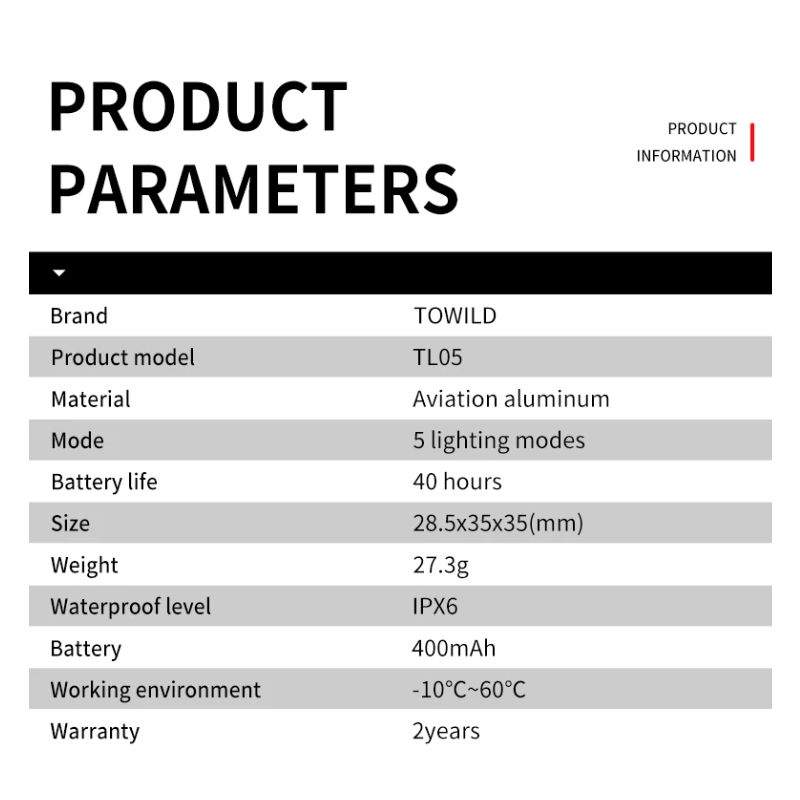 Feu arrière vélo TOWILD TL05 détection automatique freinage étanchéité IPX6 éclairage LED USB sécurité cycliste
