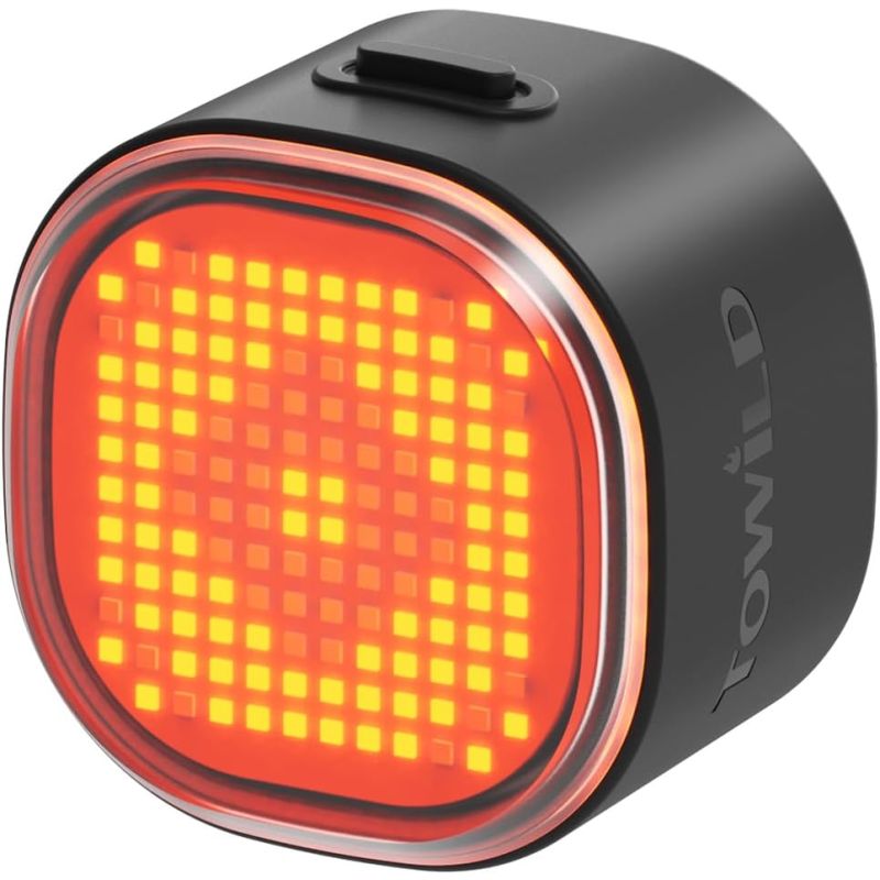 TOWILD TL08 Feu arrière vélo personnalisé | RGB, GIF, texte | Frein, USB-C | Sécurité & visibilité cycliste