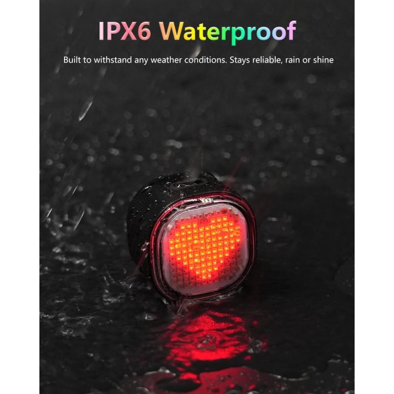 TOWILD TL08 Feu arrière vélo personnalisé | RGB, GIF, texte | Frein, USB-C | Sécurité & visibilité cycliste