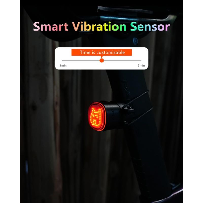 TOWILD TL08 Feu arrière vélo personnalisé | RGB, GIF, texte | Frein, USB-C | Sécurité & visibilité cycliste