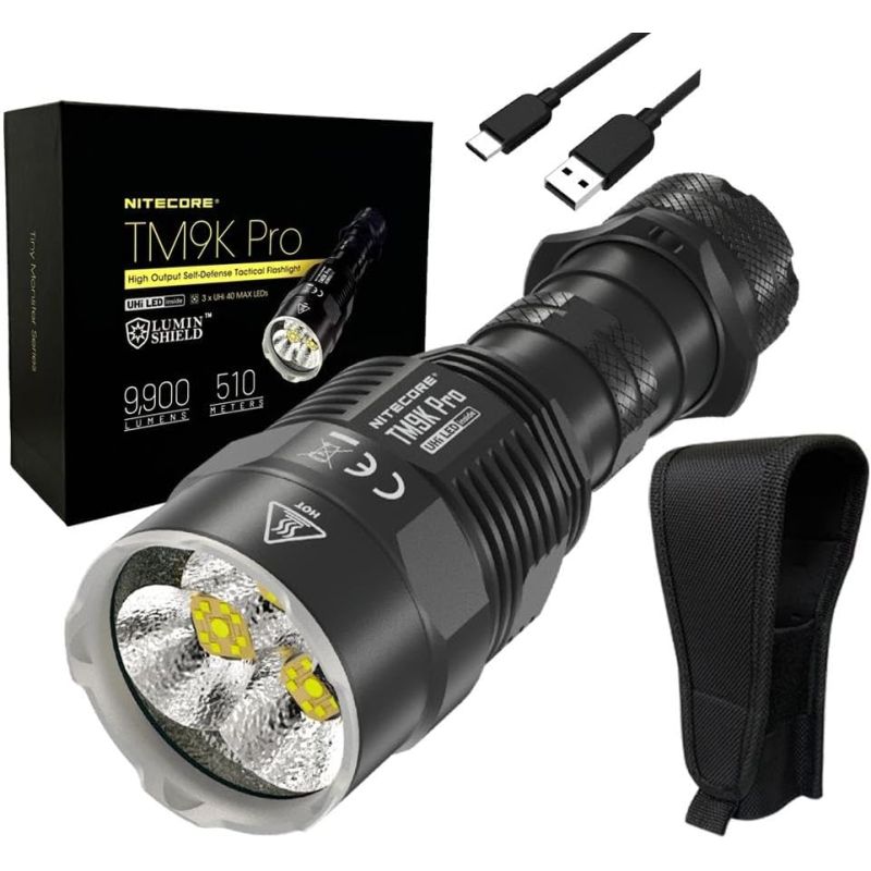 Lampe de poche Nitecore TM9K PRO 9900 lumens USB-C idéale recherche et sauvetage lampe haute performance