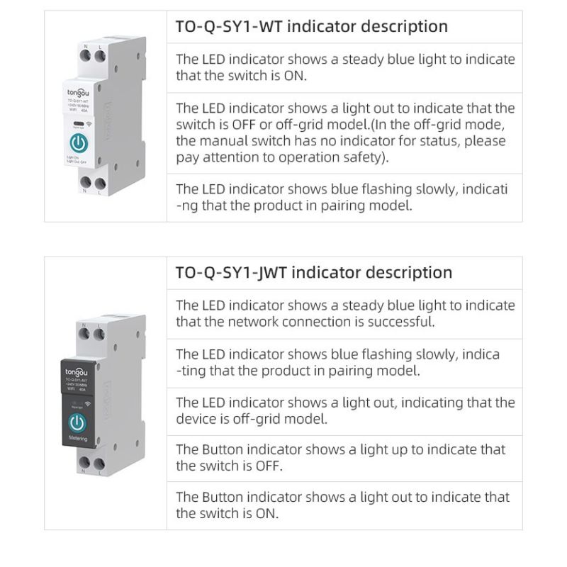 Disjoncteur intelligent WiFi Tuya TONGOU 63A pour domotique - Contrôle à distance maison connectée via app mobile rail DIN