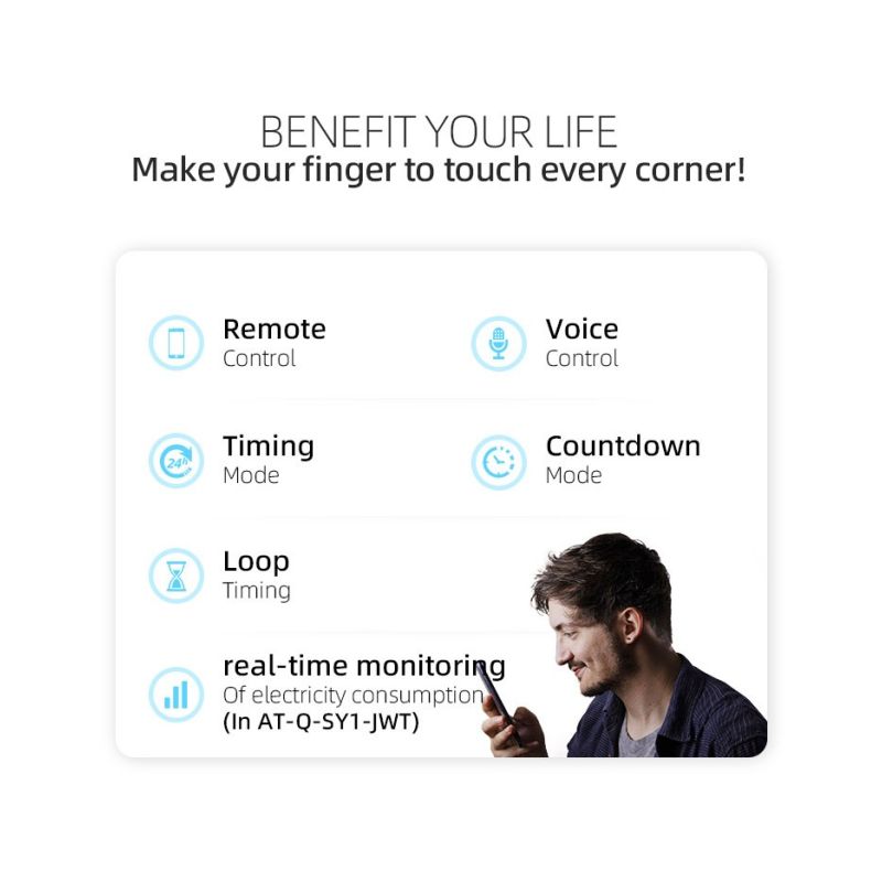 Disjoncteur intelligent WiFi Tuya TONGOU 63A pour domotique - Contrôle à distance maison connectée via app mobile rail DIN
