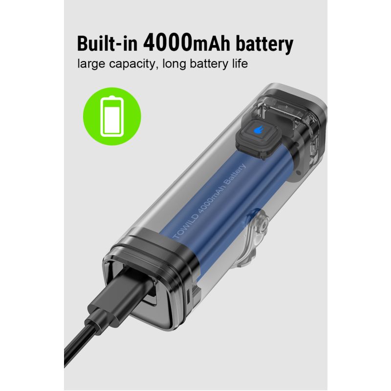 TOWILD CL1200 lampe avant LED 1200LM USB rechargeable bicyclette étanche pour sécurité et aventures en plein air