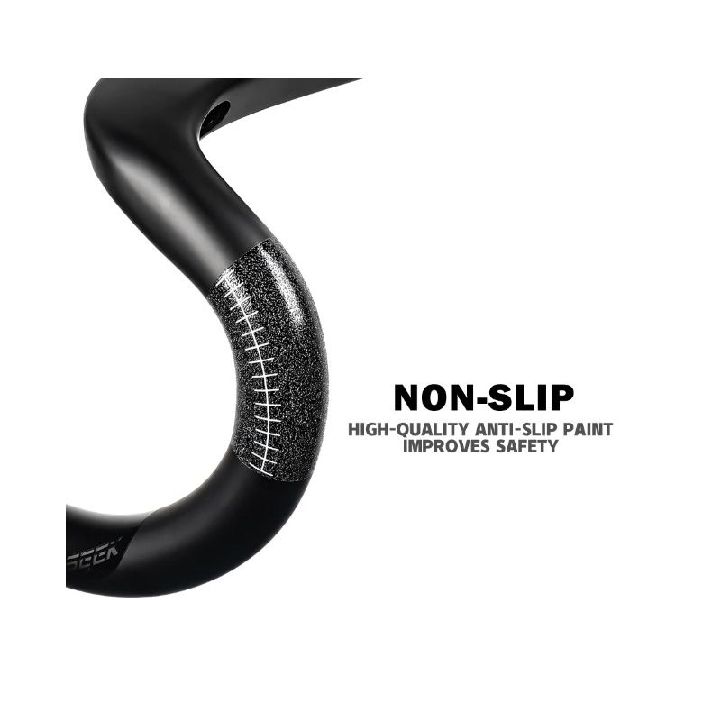 Tolooking TR5500 vélo de route tige en fibre de carbone guidon intégré ultra léger finition noir mat diamètre 28.6 mm