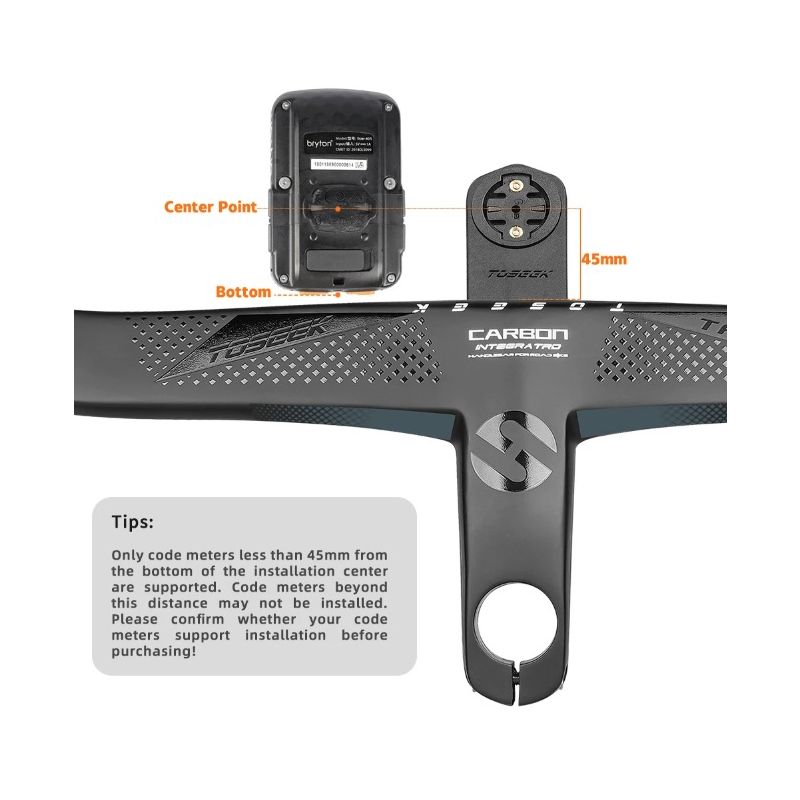 Tolooking TR5500 vélo de route tige en fibre de carbone guidon intégré ultra léger finition noir mat diamètre 28.6 mm