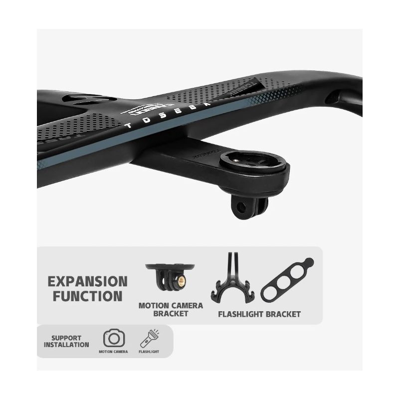 Tolooking TR5500 vélo de route tige en fibre de carbone guidon intégré ultra léger finition noir mat diamètre 28.6 mm