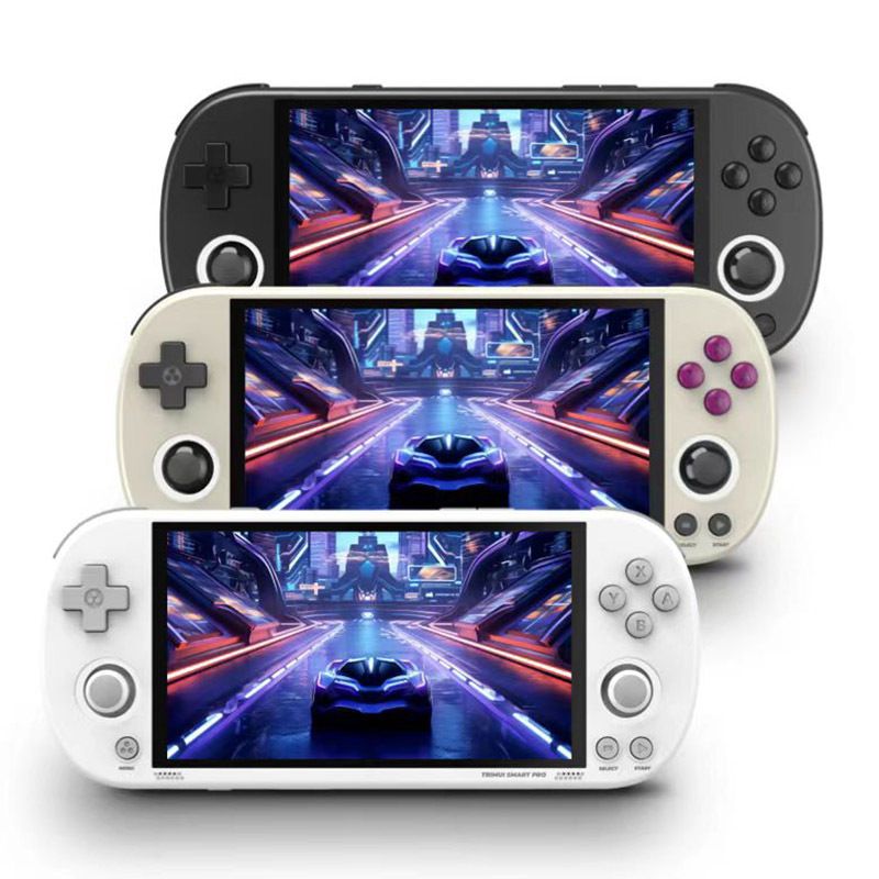 Trimui Smart Pro Console de Jeu Portable Vintage avec Écran HD IPS 4,96 Pouces et Longue Durée de Vie de Batterie
