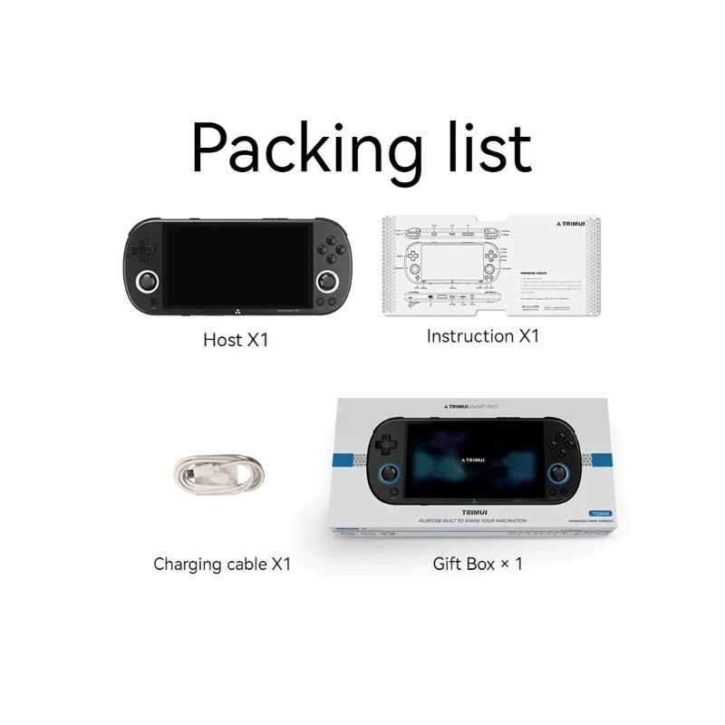 Trimui Smart Pro Console de Jeu Portable Vintage avec Écran HD IPS 4,96 Pouces et Longue Durée de Vie de Batterie