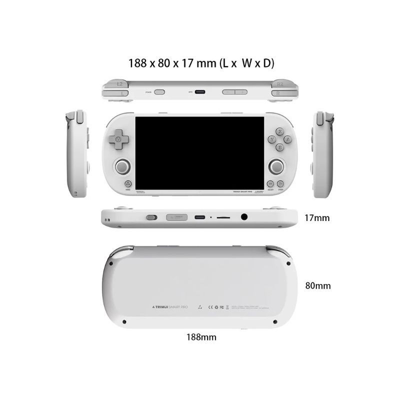 Trimui Smart Pro Console de Jeu Portable Vintage avec Écran HD IPS 4,96 Pouces et Longue Durée de Vie de Batterie