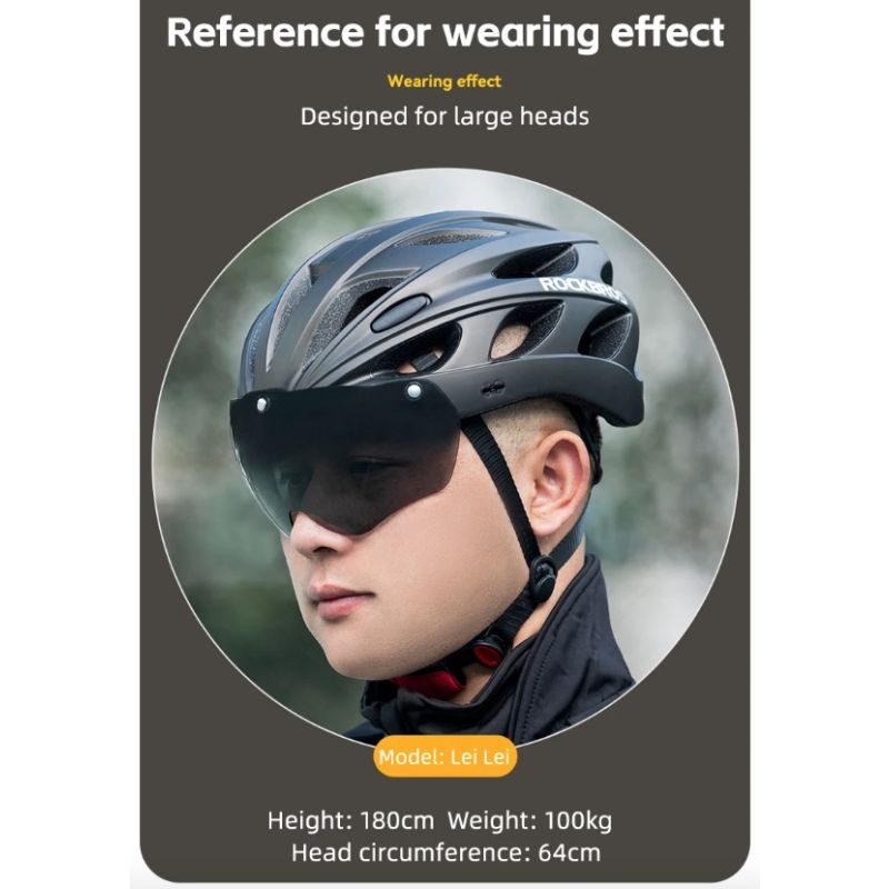 Casque de vélo ROCKBROS EPS respirant ultraléger sécurité cycliste VTT lunettes magnétiques système ventilation