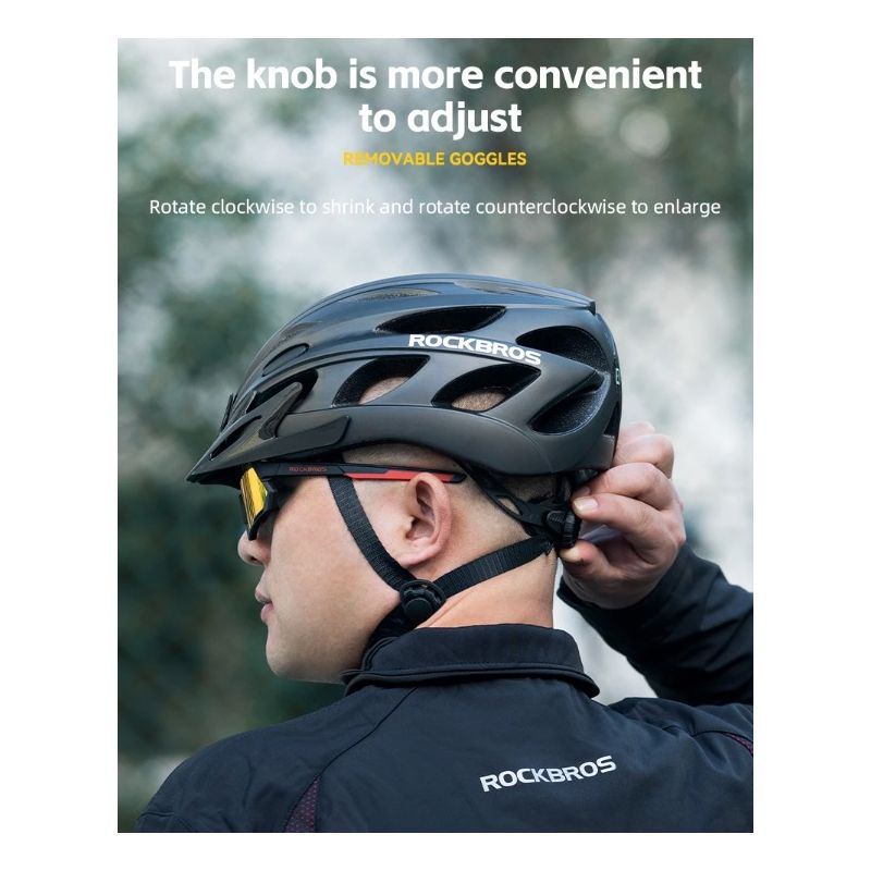 Casque de vélo ROCKBROS EPS respirant ultraléger sécurité cycliste VTT lunettes magnétiques système ventilation