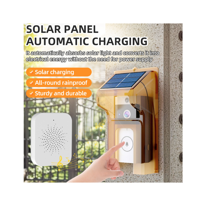 Sonnette Vidéo Sans Fil U9 Solaire 2025 | Interphone Vidéo 3600mAh IP65 | Caméra Sécurité Domestique HD