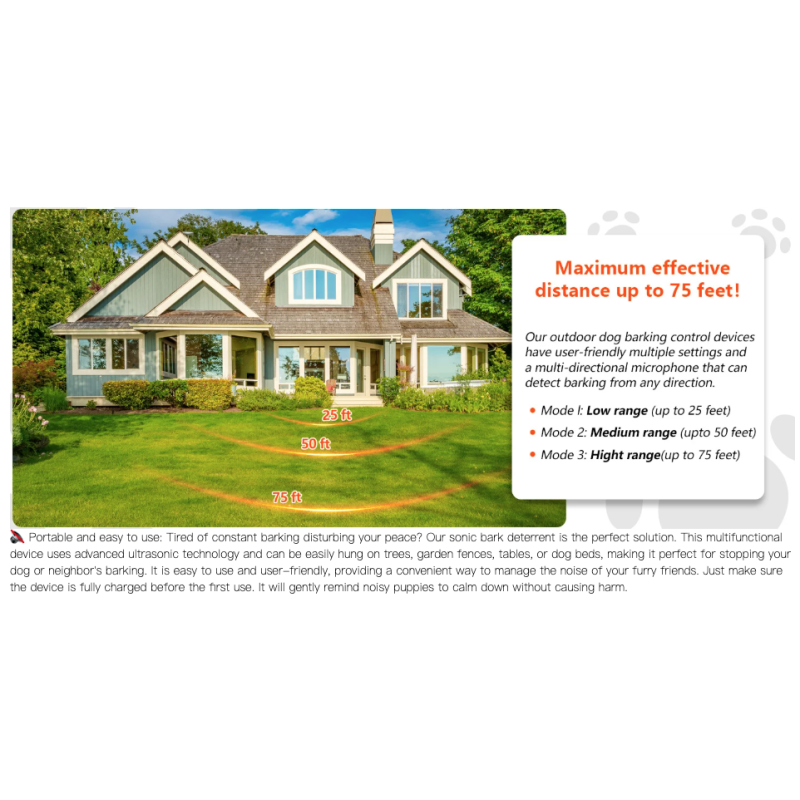 Dispositif anti-aboiement ultrason automatique chien - Dressage & prévention bruit, Stop aboiement efficace 20m