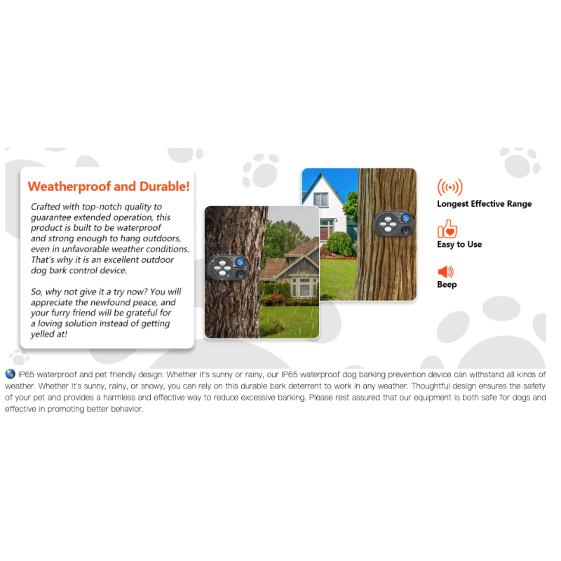 Dispositif anti-aboiement ultrason automatique chien - Dressage & prévention bruit, Stop aboiement efficace 20m