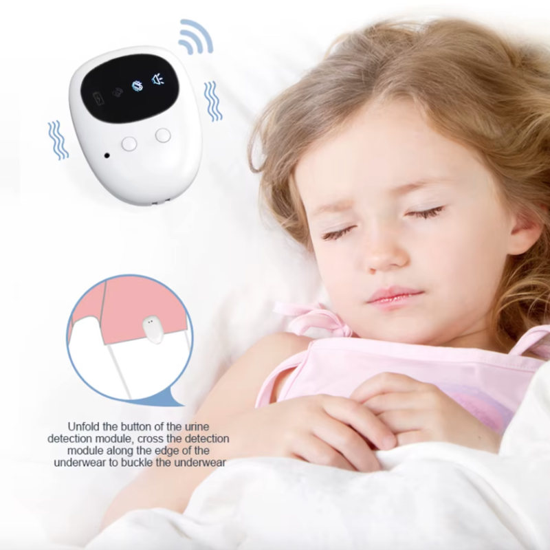 Alarme Enurésie Nocturne Sans Fil pour Enfants Rechargeable USB avec Capteur Urinaire et Modes Rappel Multiples