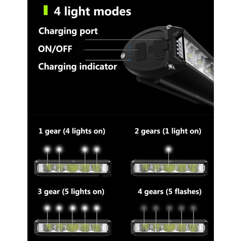 Lampe cyclisme LED 5200 Lumens étanche rechargeable 8000mAh alliage aluminium sécurité cycliste accessoires vélo