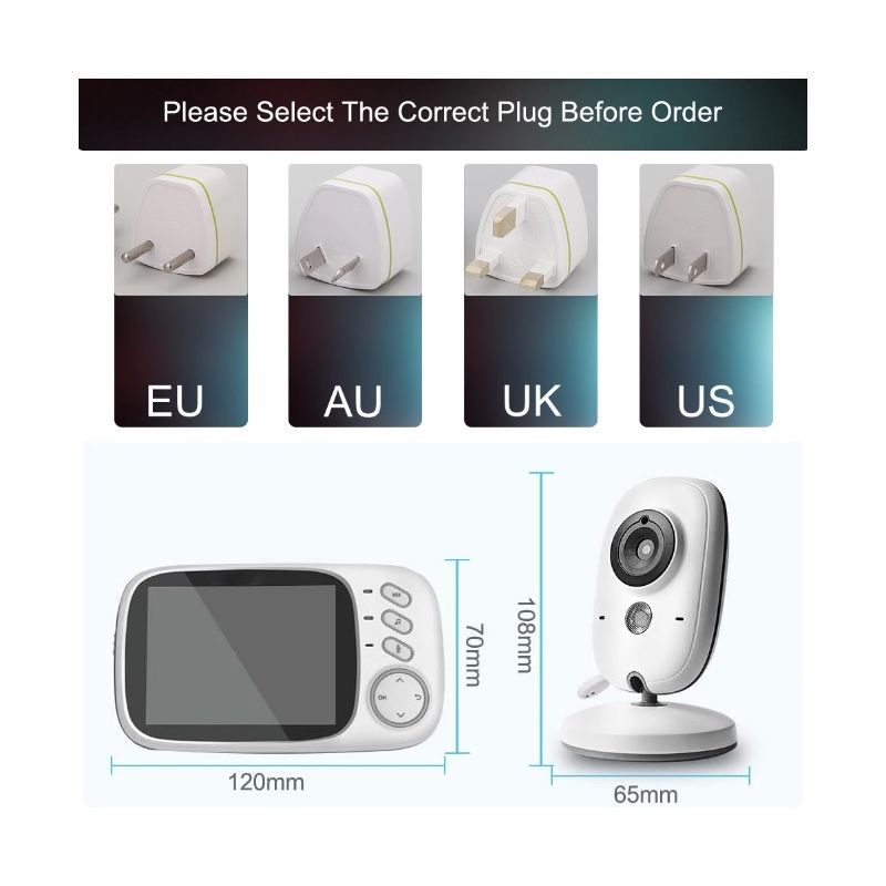 Moniteur bébé VB603 moderne avec audio bidirectionnel et vision nocturne pour sécurité des nourrissons