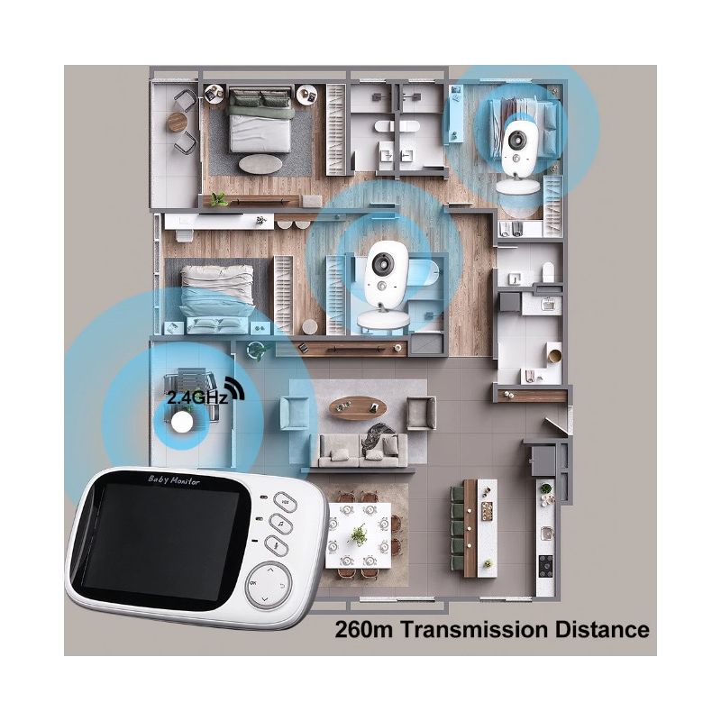 Moniteur bébé VB603 moderne avec audio bidirectionnel et vision nocturne pour sécurité des nourrissons