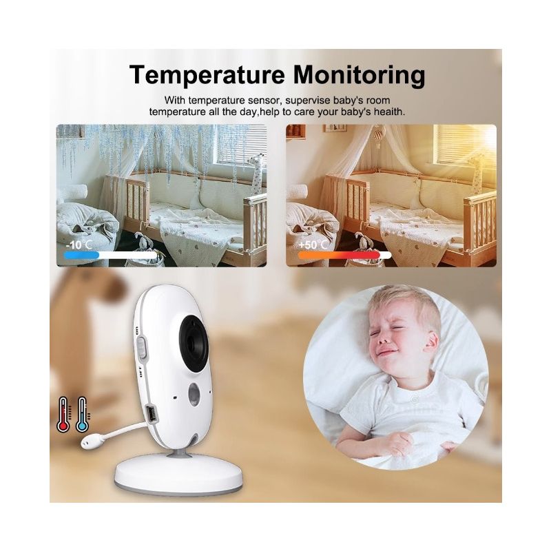 Moniteur bébé VB603 moderne avec audio bidirectionnel et vision nocturne pour sécurité des nourrissons