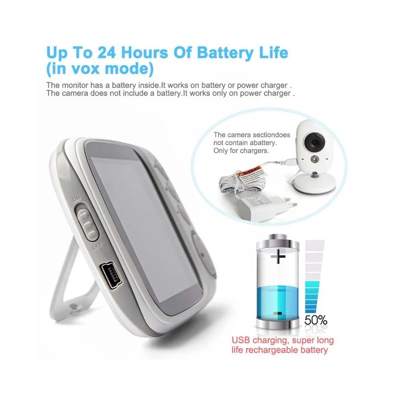Moniteur bébé VB603 moderne avec audio bidirectionnel et vision nocturne pour sécurité des nourrissons