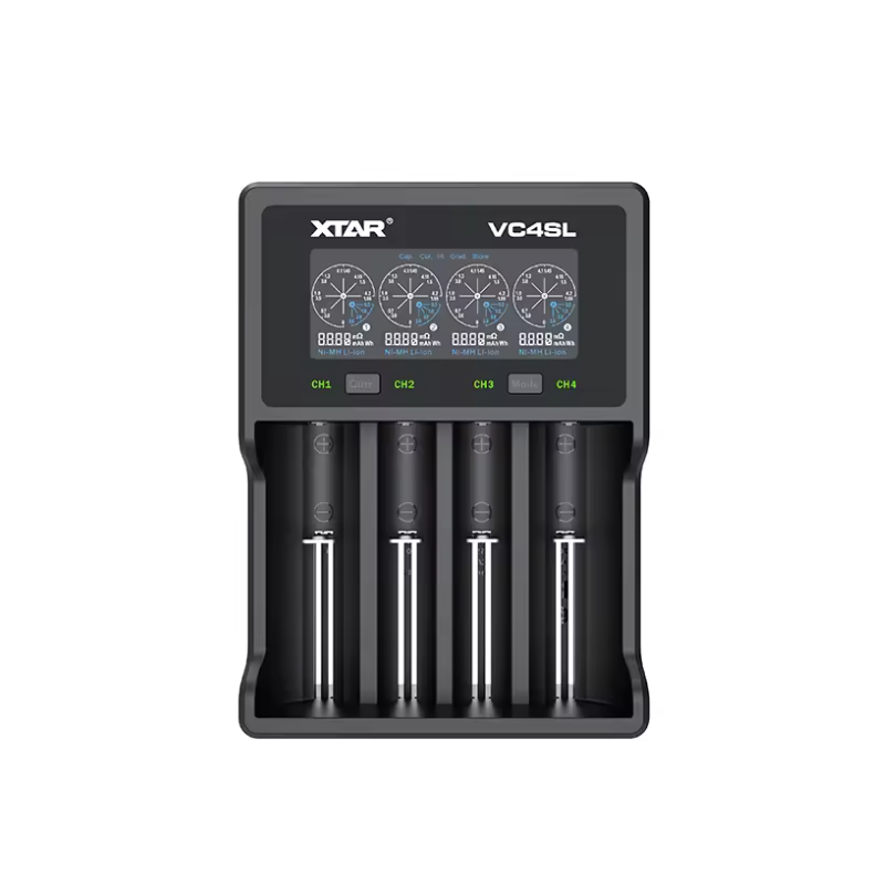 XTAR VC4SL Chargeur de Batterie 18650 21700 USB Type-C QC3.0 Recharge Rapide Ni-MH Lithium Polyvalent