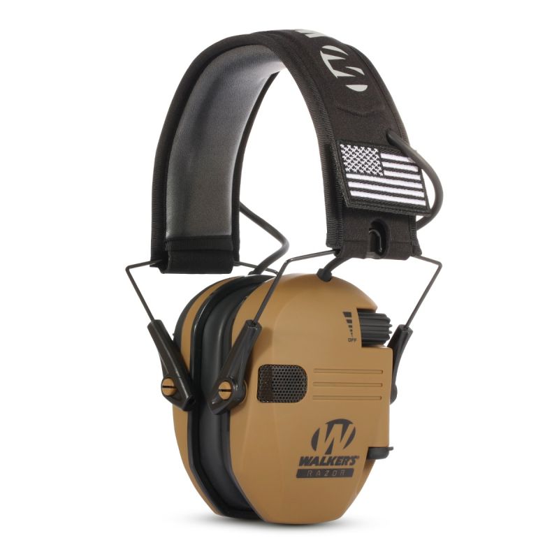 Walkers Razor Earmuffs Casque Actif Confort et Réduction du Bruit avec Microphones Omnidirectionnels pour Chasse