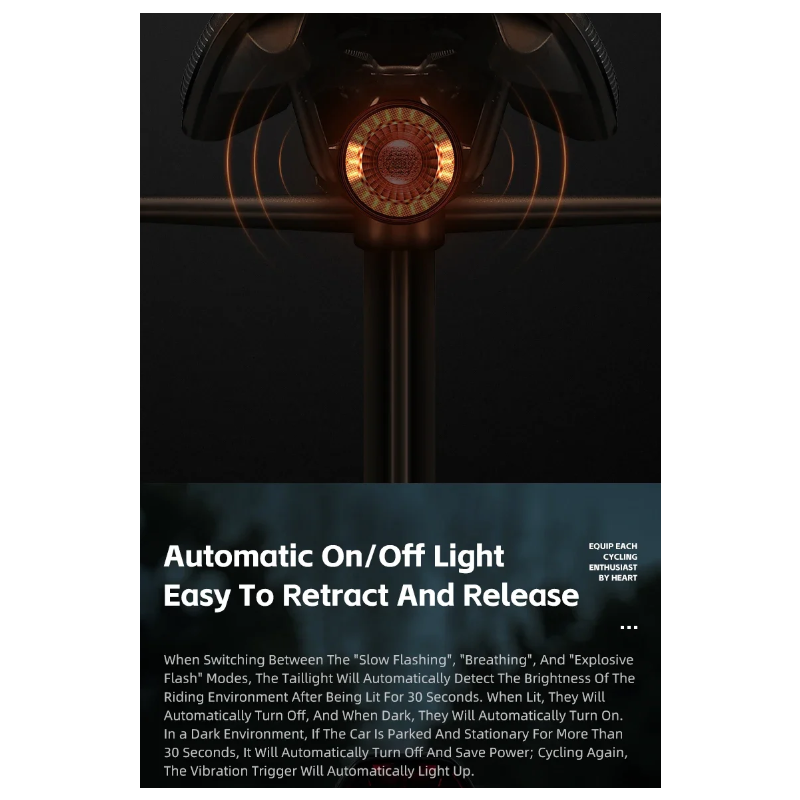 Feu arrière vélo polyvalent sécurité cycliste avec télécommande sans fil et flash coloré visibilité maximale