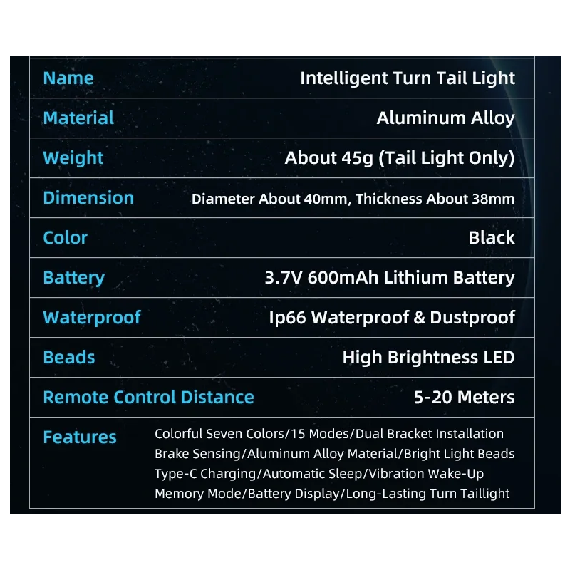 Feu arrière vélo polyvalent sécurité cycliste avec télécommande sans fil et flash coloré visibilité maximale