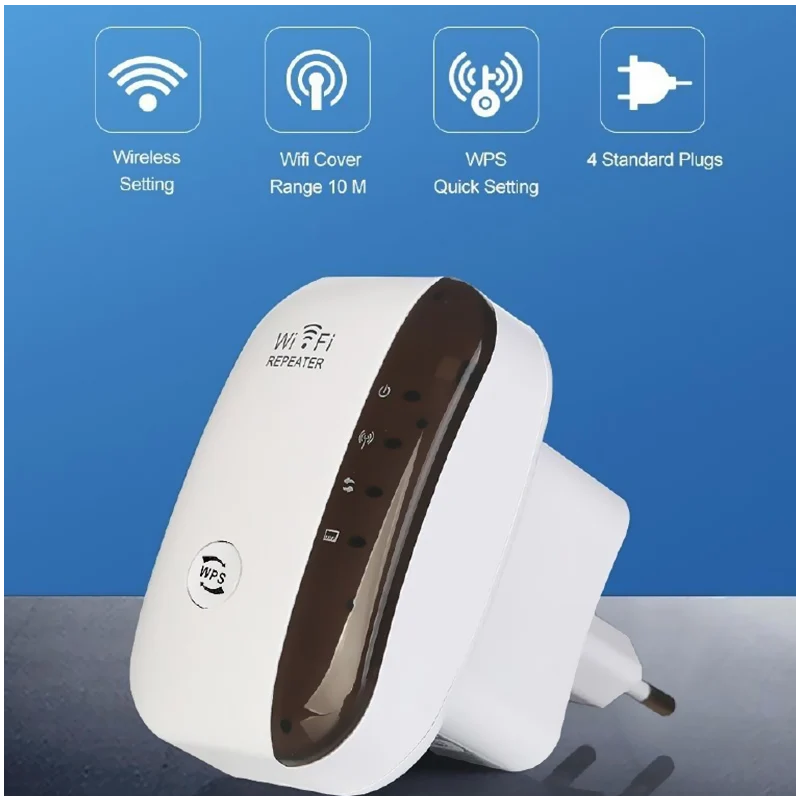 Répéteur WiFi 300Mbps 2.4G | Amplificateur Signal Sans Fil Traversant Mur | Pour Smart TV, Streaming HD