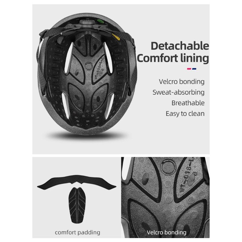 Casque de vélo ROCKBROS ultraléger avec lumière LED rechargeable sécurité cyclisme et compatibilité lunettes magnétiques