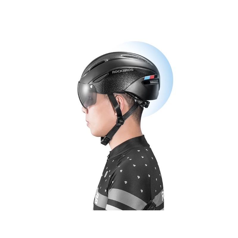 Casque de vélo ROCKBROS ultraléger avec lumière LED rechargeable sécurité cyclisme et compatibilité lunettes magnétiques