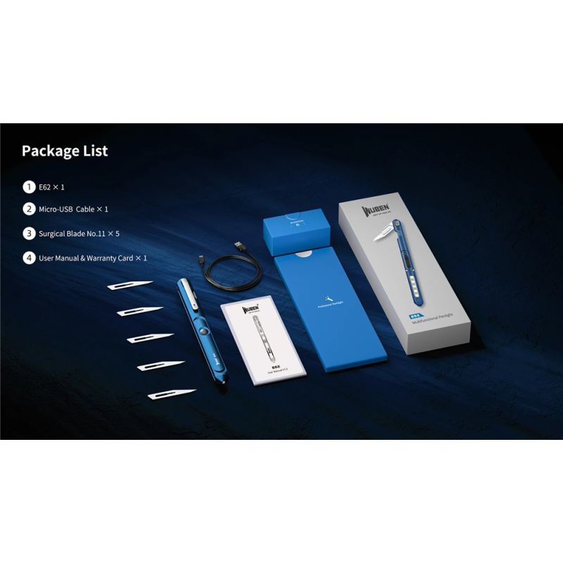 Lampe stylo multifonction Wuben E62 130 lumens LED EDC étanche anti-poussière modes d'éclairage variés