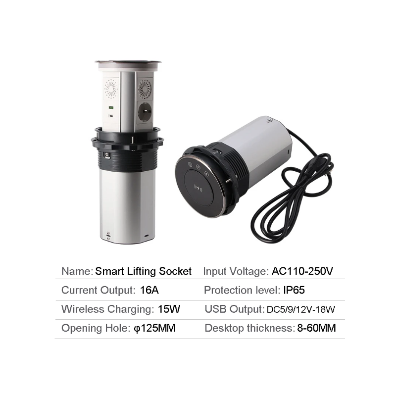 Pop Up Prise Rétractable Cachée VENSTPOW Charge Sans Fil USB Prise de Table Élégante Norme UE Solution Moderne