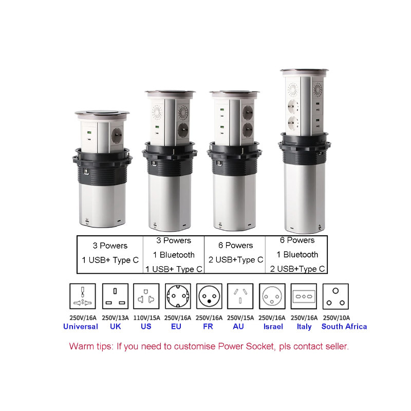 Pop Up Prise Rétractable Cachée VENSTPOW Charge Sans Fil USB Prise de Table Élégante Norme UE Solution Moderne