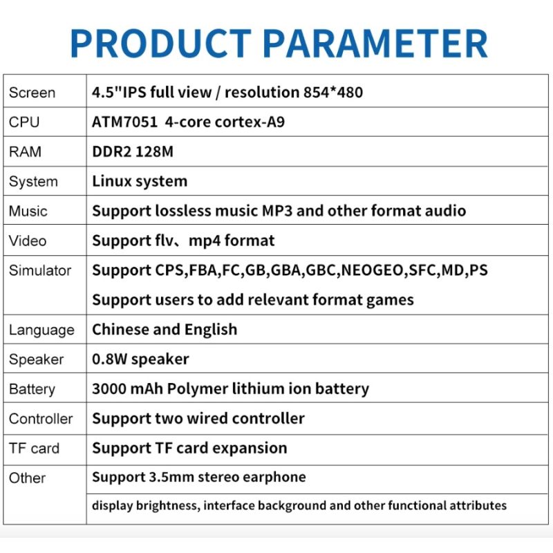 POWKIDDY X39pro Console de jeu portable écran IPS 4.3 pouces nostalgie gaming support PS1 expérience de jeu