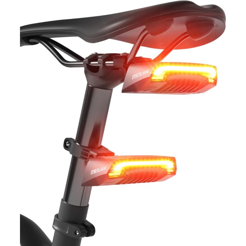 Meilan X5 Feu Arrière Vélo Intelligent: Clignotants, Frein Auto, Télécommande Sans Fil. Sécurité Cyclisme USB.