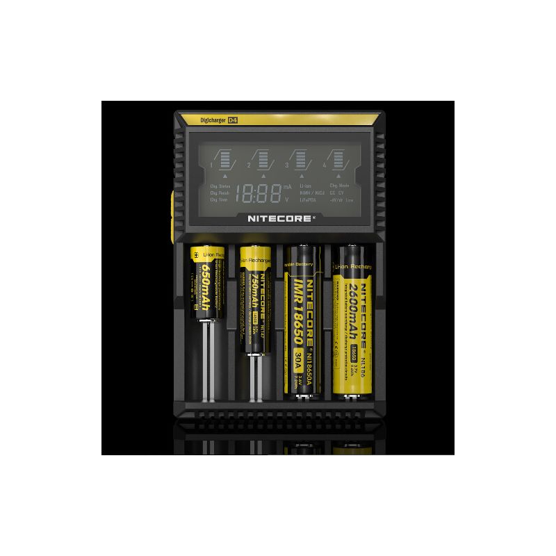 Nouveau Chargeur Nitecore D4 LCD Chargeur intelligent batteries rechargeables Compatibilité étendue Li-ion IMR