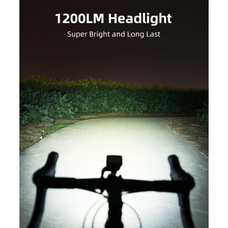 Phare vélo XOSS XL-1200 1200 lumens recharge Type-C lampe avant étanche six modes accessoire cyclisme