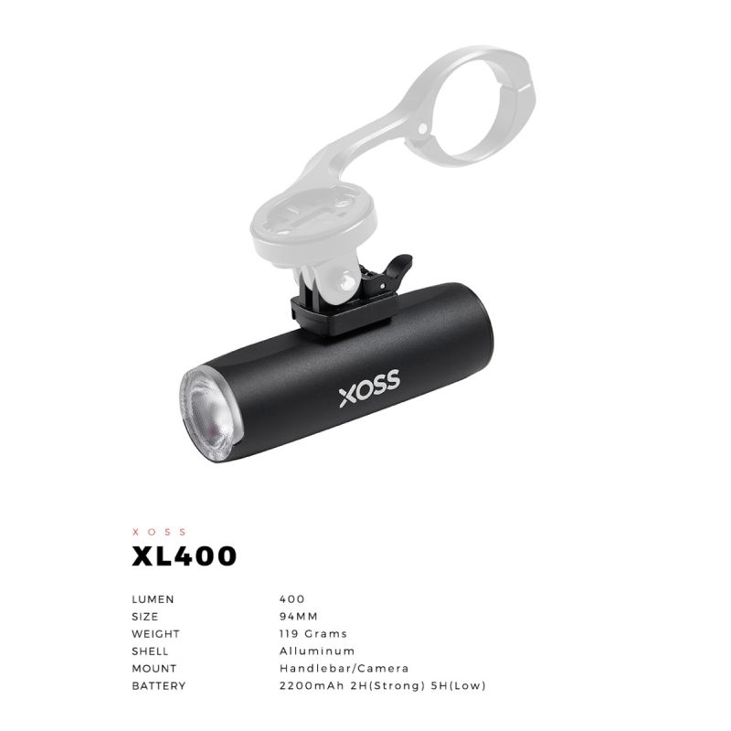 XOSS XL-400 Lampe Avant VTT Étanche USB 400 Lumens Lumière Vélo Sécurité Cycliste Modes d'Éclairage
