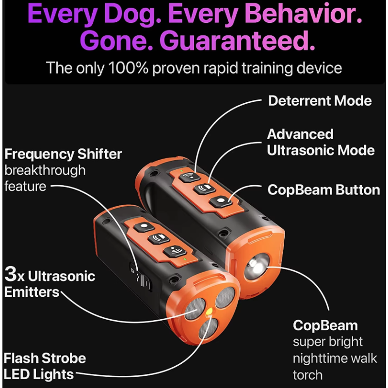 Répulsif pour chien appareil de dressage à ultrasons dispositif anti-aboiements rechargeable formation canine